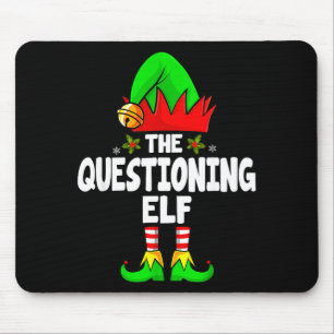 Questioning Elf Group Christmas Funny Pajama Party Mouse Pad