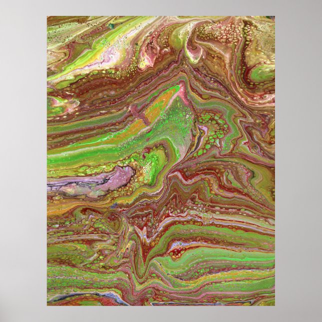 Questions 1 Wild Green Maroon Art Print (Front)