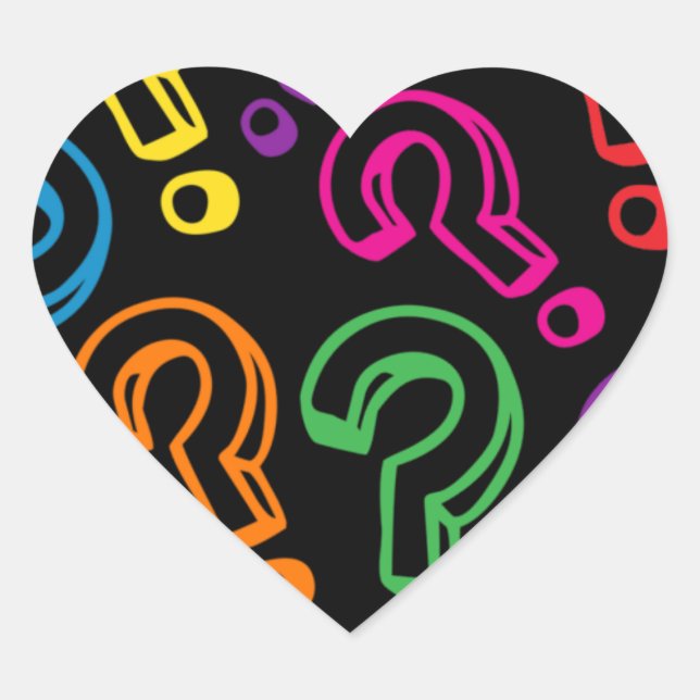 Questions Heart Sticker (Front)