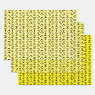 Questions Marks Pattern Yellow Wrapping Paper Sheet