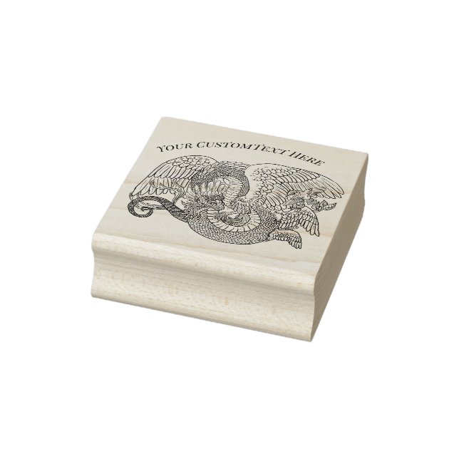 Quetzacoatl Dragon lineart Rubber Stamp (Stamp)