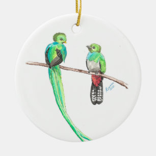 Quetzal Christmas worship Ceramic Tree Decoration