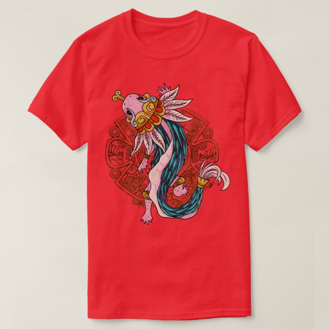 Quetzalcoatl Axolotl Ancient Aztec Serpent Mayan I T-Shirt (Design Front)