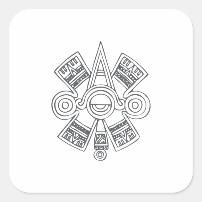 Quetzalcoatl Aztec Art Square Sticker (Front)