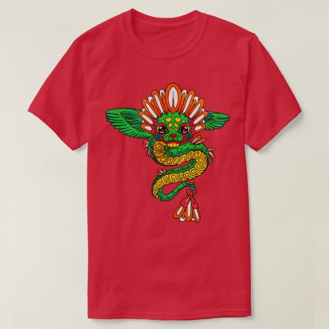 Quetzalcoatl Aztec Mayan Feathered Serpent Toltec  T-Shirt (Design Front)