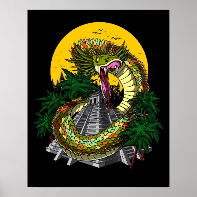 Quetzalcoatl Aztec Snake God Poster (Front)