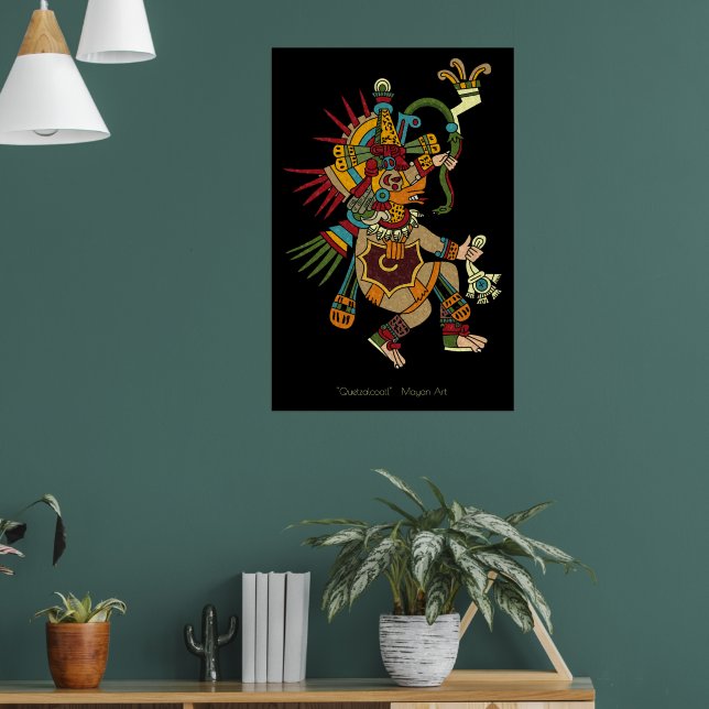 Quetzalcoatl Mayan Art Poster w/out frame (Living Room 1)