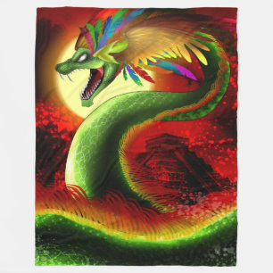 Quetzalcoatl the Aztec god Fleece Blanket