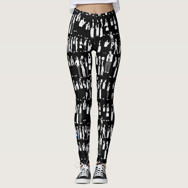 Queue, more queue Fited.Black BG Leggings (Front)