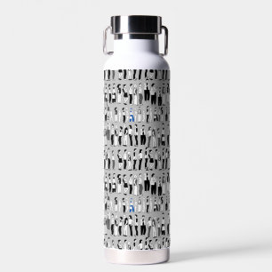 Queue, more queue LGrey BG Water Bottle