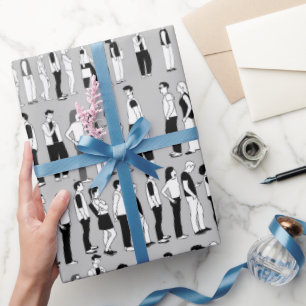 Queue, more queue wrapping paper