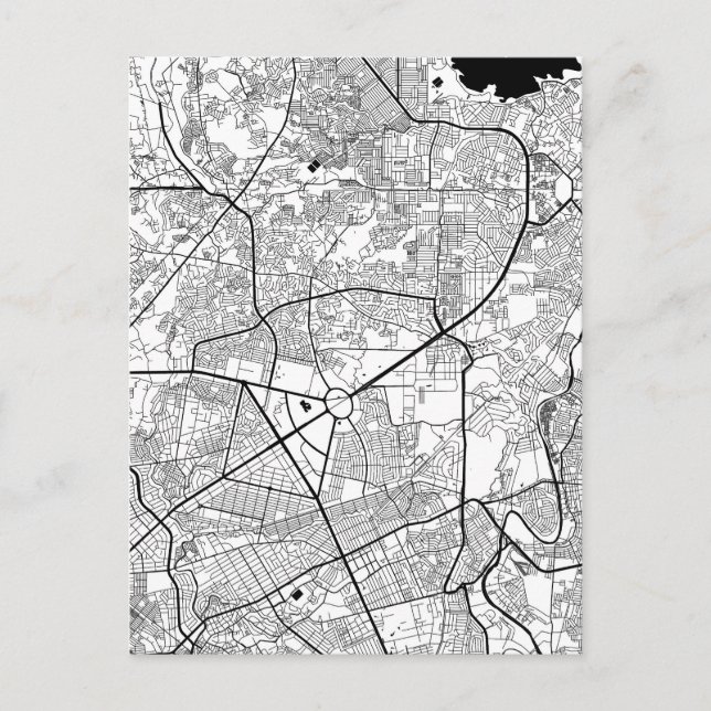  Quezon City Philippines Map Postcard (Front)