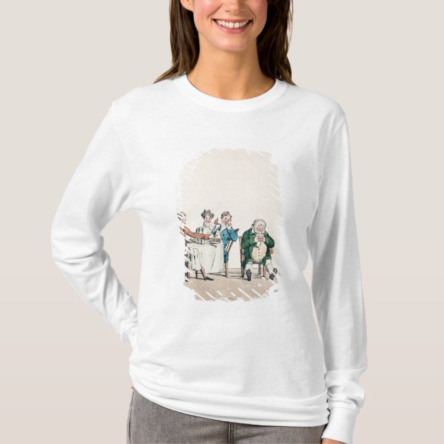 Qui dort dine', caricature of a man sleeping T-Shirt (Front)