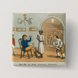 Qui Hi in the Bombay Tavern, from 'The Grand Maste 15 Cm Square Badge