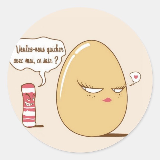 Quiche Classic Round Sticker (Front)