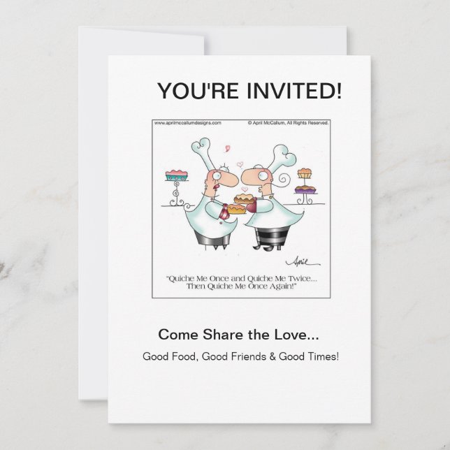 QUICHE ME! Invitations by April McCallum (Front)