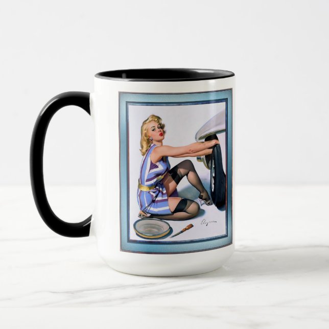 Quick Change by Gil Elvgren Mug (Left)