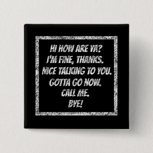 Quick Greetings 15 Cm Square Badge