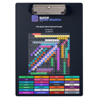 Quick Word Search Puzzle Clipboard Night Mode