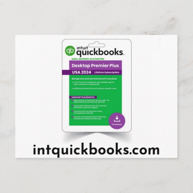 Quickbooks Desktop Premier 2024- intquickbooks.com Postcard (Front)