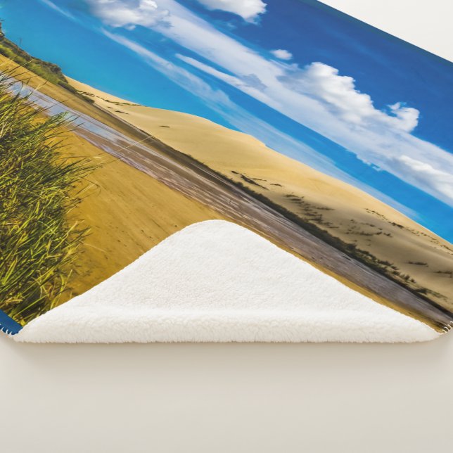 Quicksand stream near 90-Mile Beach, New Zealand Sherpa Blanket (3/4)