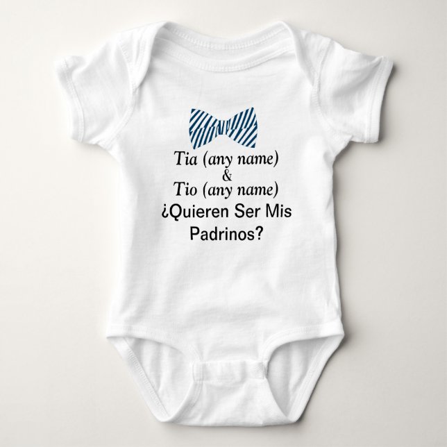 Quieren Ser Mis Padrinos Godfather Proposal Baby B Bodysuit (Front)