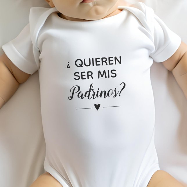 Quieren Ser Mis Padrinos Godparents Proposal Baby Bodysuit (Creator Uploaded)