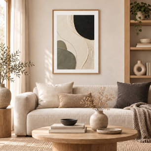 Quiet Arc Minimal Abstract Plaster Art Print