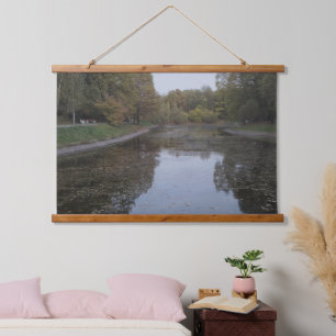 Quiet Autumn Lake - Nordic Mist Edition Hanging Tapestry