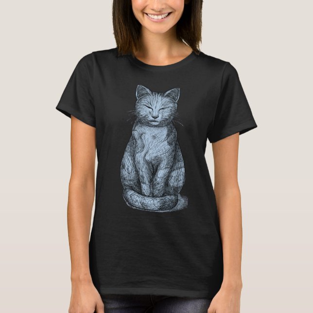 Quiet Awareness Light Cosmic Cat Healing T-Shirt (Front)