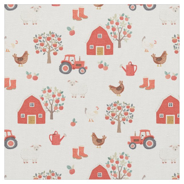Quiet Barnyard Days Fabric (Close Up)