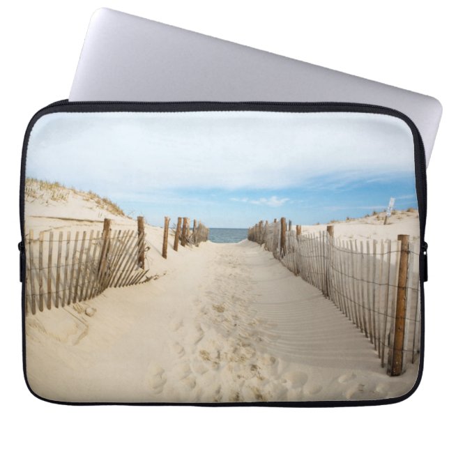 Quiet Beach Laptop Sleeve (Front)