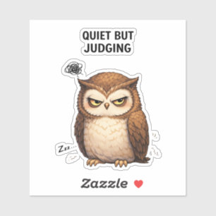 Quiet But Judging Owl Custom-Cut Vinyl Sticker