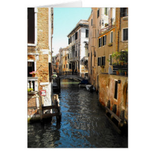 Quiet canal in Venice, Italy card