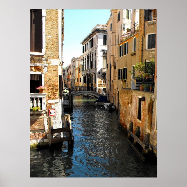 Quiet canal in Venice, Italy Poster (Front)