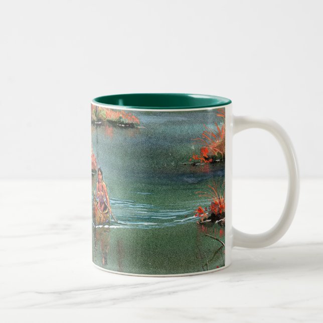 QUIET CANOE by SHARON SHARPE Two-Tone Coffee Mug (Right)