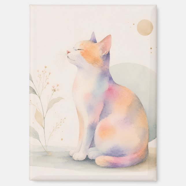 Quiet Cat in Moonlight Magnet (Front)