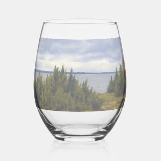 Quiet Coast of Vormsi Stemless Wine Glass