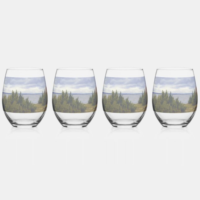 Quiet Coast of Vormsi Stemless Wine Glass (Front)
