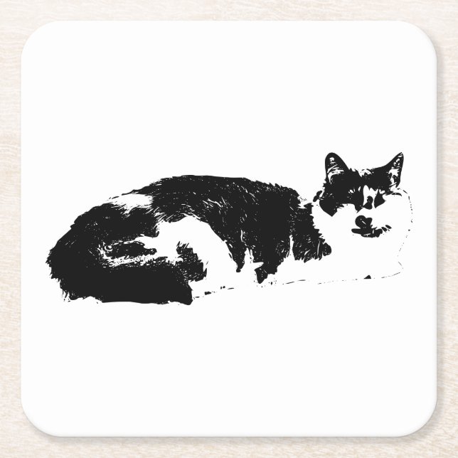 Quiet Companion Square Paper Coaster (Front)