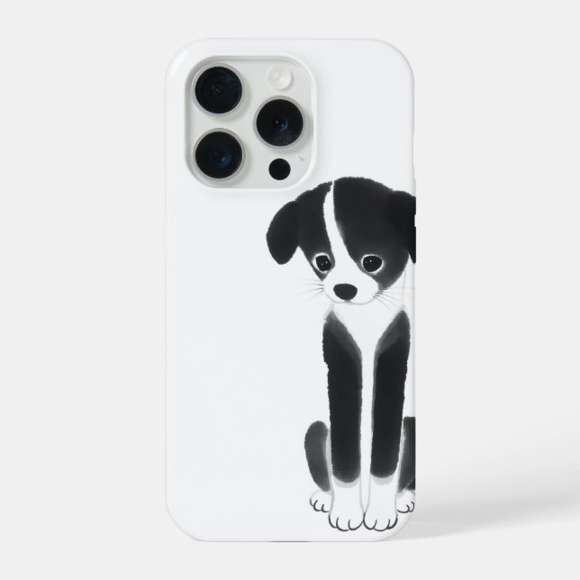 Quiet Companion – Zen Ink Puppy iPhone Case (Back)