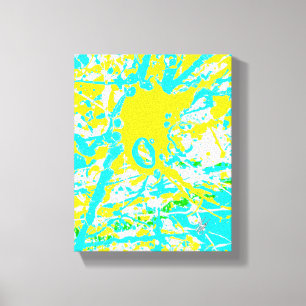 Quiet Company Yellow Cyan Abstract Canvas Print