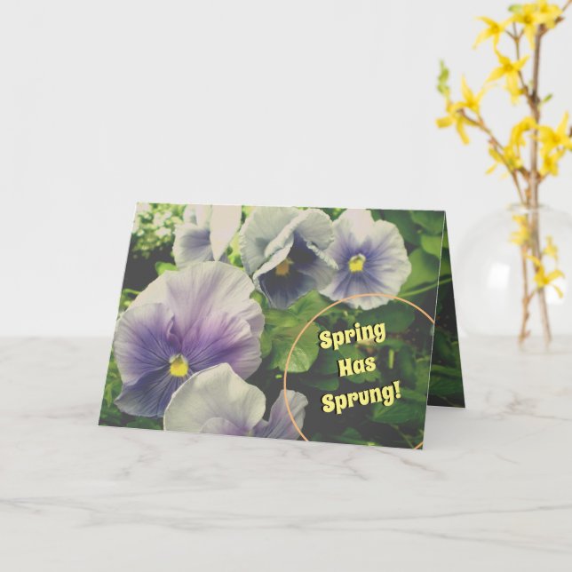 Quiet Conversations Violets~Easter greeting card (Yellow Flower)