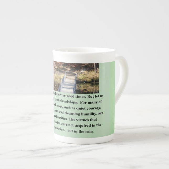 Quiet Courage Inspirational Bone China Mug (Front Right)