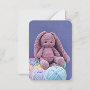 Quiet Crochet Bunny – Pastel Yarn Mood Card