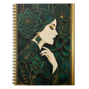 Quiet Elegance Art Deco Inspired Notebool Notebook