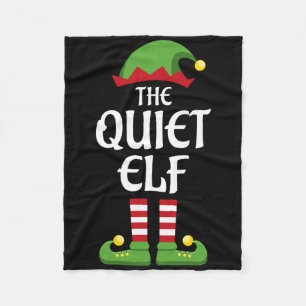 Quiet Elf Family Matching Group Christmas  Fleece Blanket
