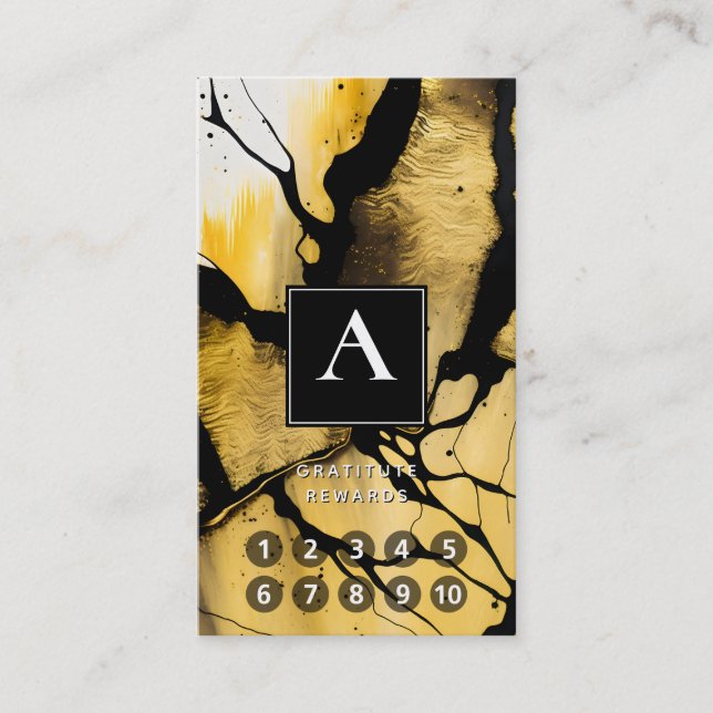 Quiet Emergence | Modern Gold Abstract Design Business Card (Front)