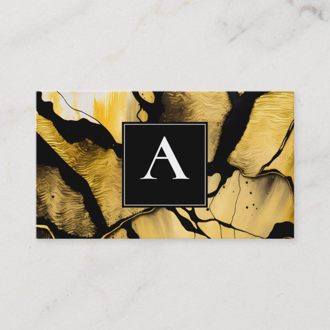 Quiet Emergence | Modern Gold Abstract Design Business Card (Front)