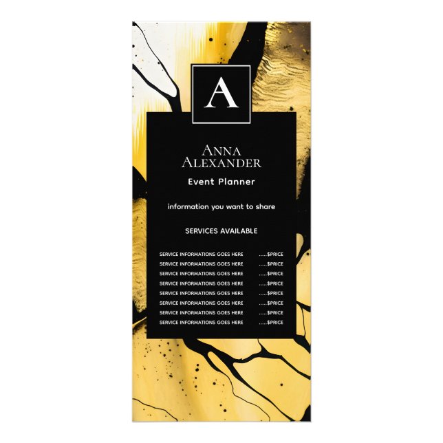 Quiet Emergence | Modern Gold Abstract Design Rack Card (Front)